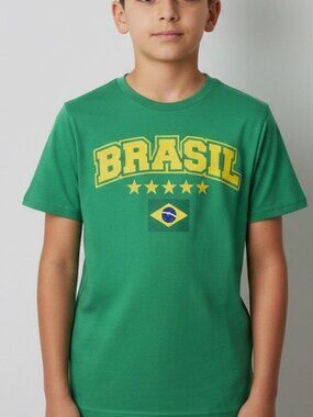 Rare vintage FIFA World Cup soccer tee featuring classic BRASIL; BRAZIL GAME